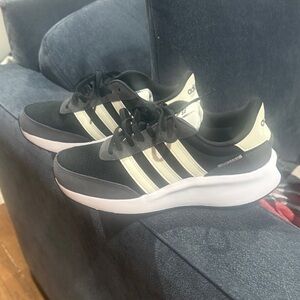 Adidas Black and Cream Athletic Shoes